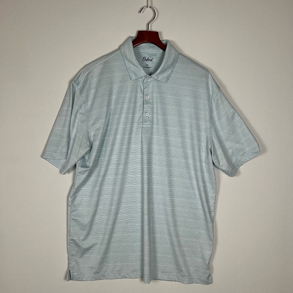 Oxford Men's Striped Blue Polo Size XXL - Great Condition